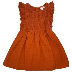 Girl's Ruffled Sleeve Smocked Dress